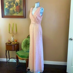 NWT DFI Los Angeles Long Blush Sequin Dress.  Sz M